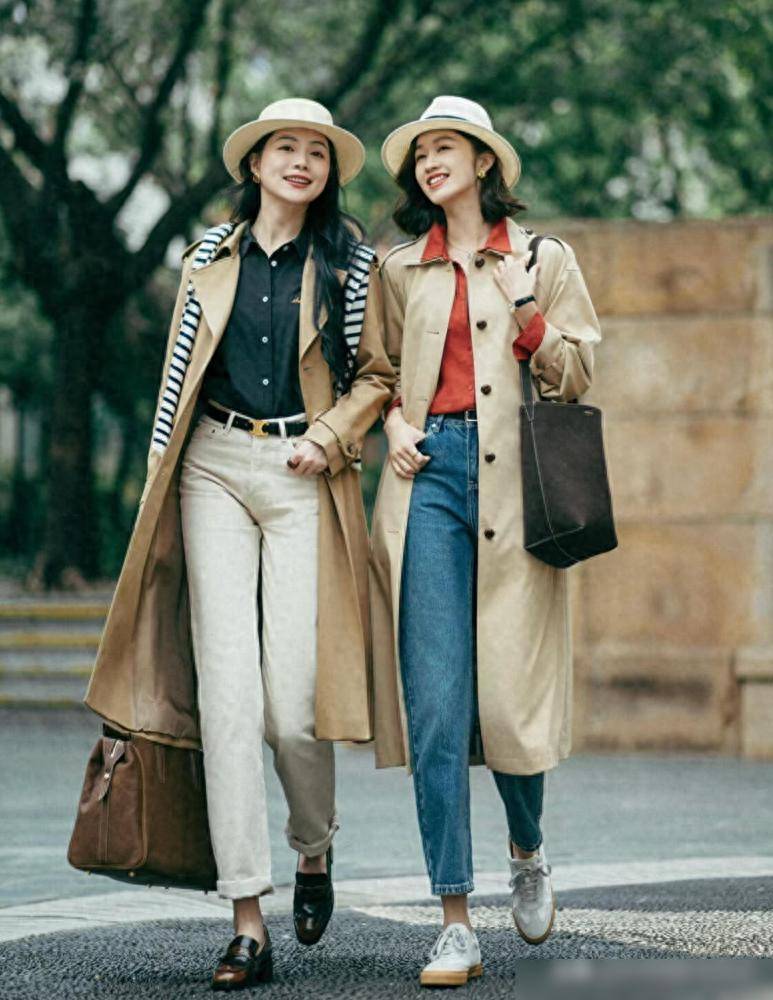 秋学下面潮人这么穿洋气好看不易撞衫ky开元棋牌满大街的“卡其风衣”今(图5)